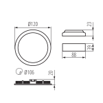 Светильник встраиваемый светодиодный 6 вт KANLUX ROUNDA V2LED6W-WW-W