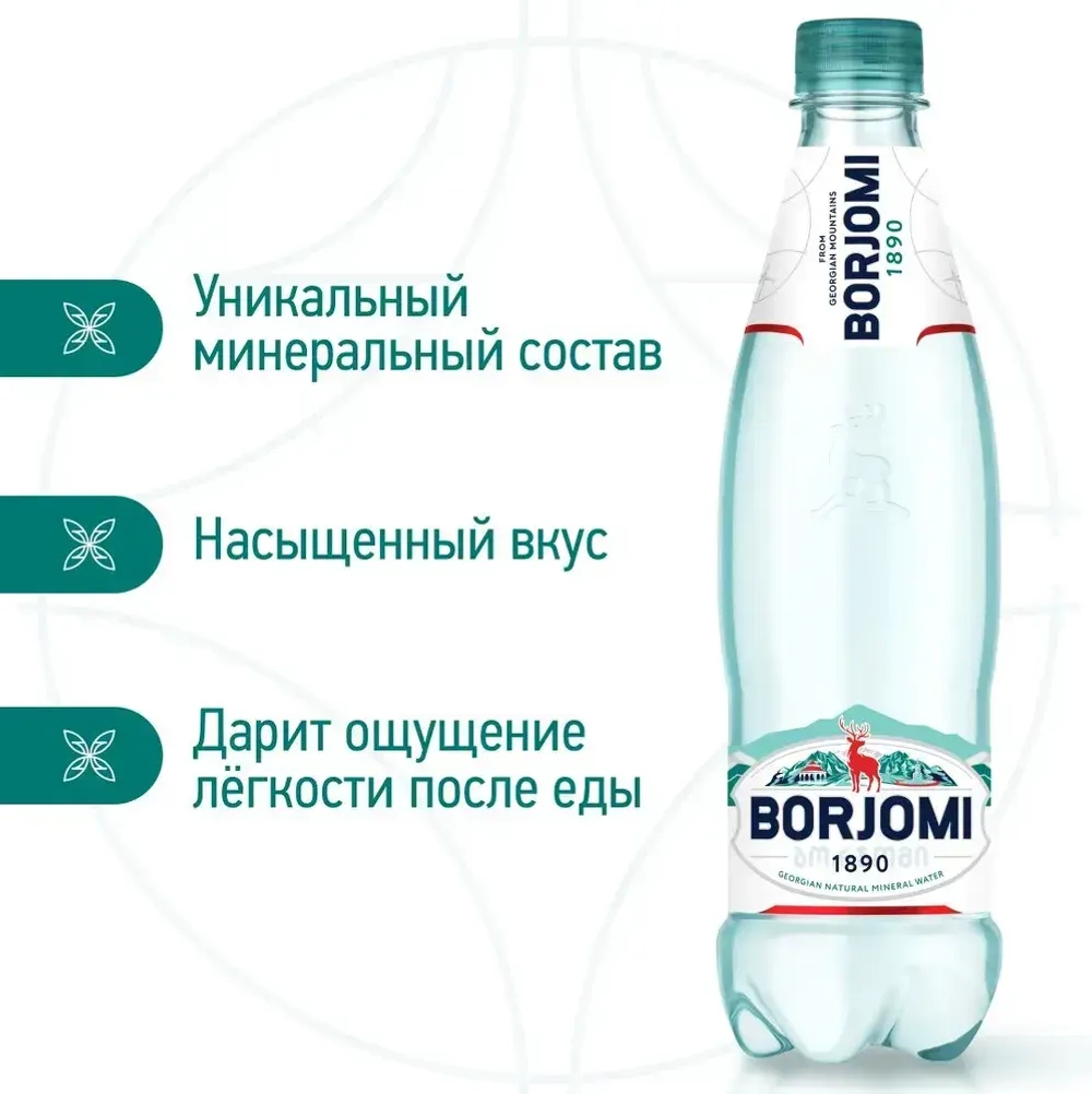 Вода минеральная Borjomi природная лечебно-столовая, 0,75 л