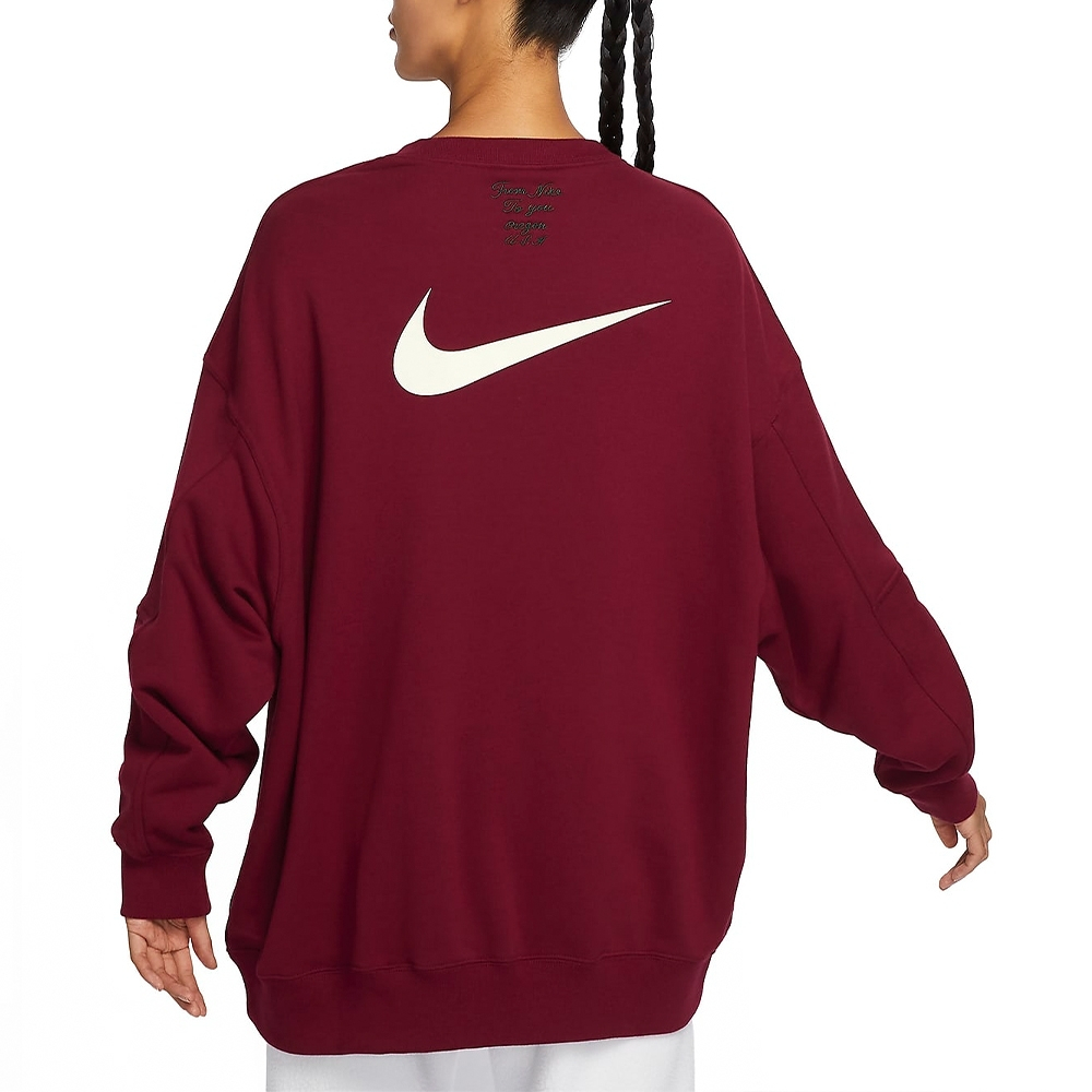 Свитшот Nike Alphanumeric Ribbed Crew, бордо