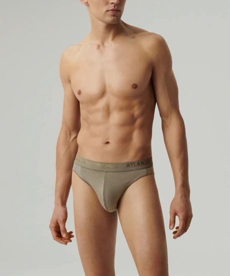 Мужские трусы слипы спорт Atlantic MP-1583, Pima cotton, бежевый