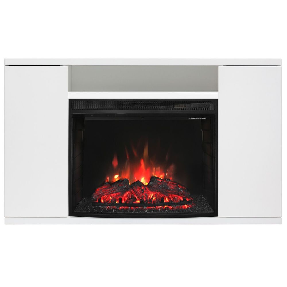 Электрокамин RealFlame Brooklyn 25,5 WT белый с очагом Evrika 25,5 LED