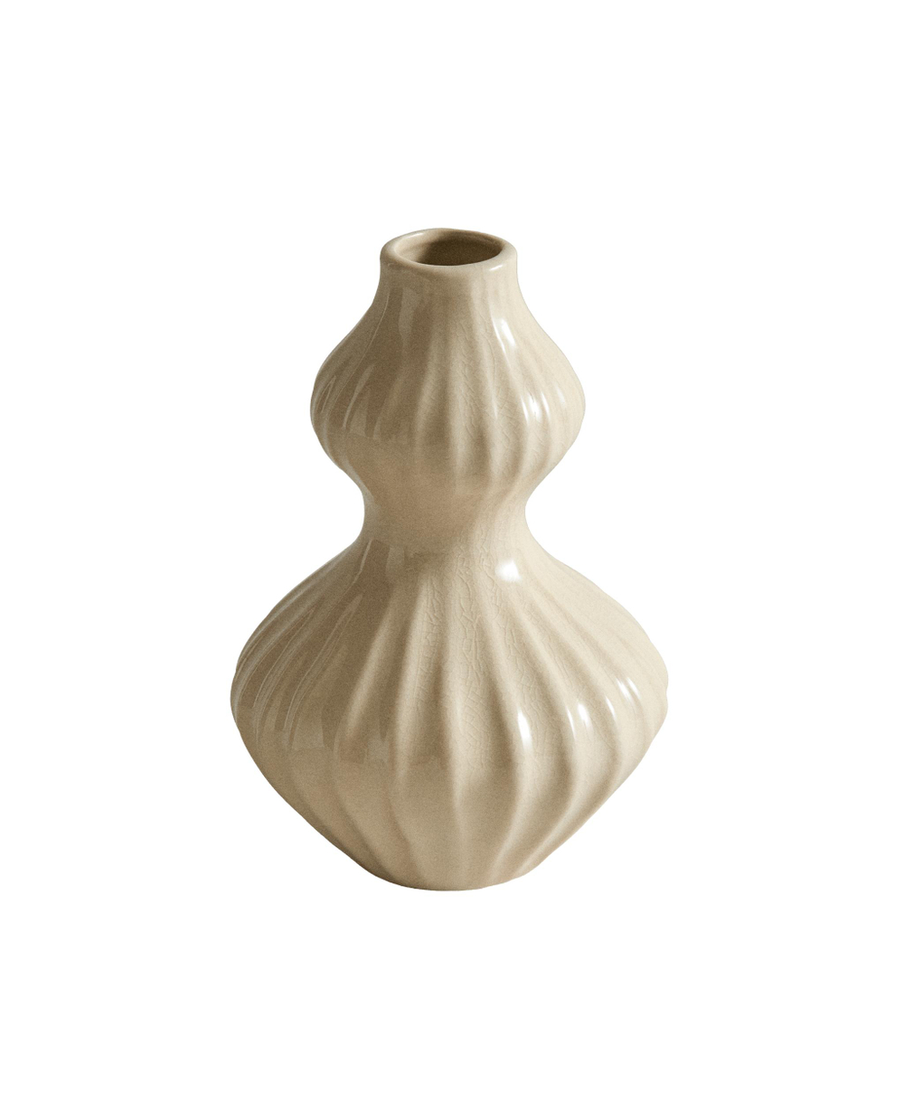 Zara Home Ваза из керамики, цвет кремовый, 14 см