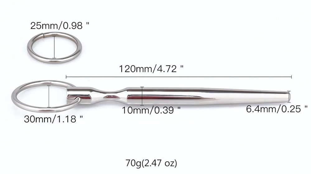 Металлический уретральный конусовидный плаг (Цвет: серебристый)