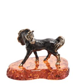 AM-1399 Фигурка «Лошадка» мал. (латунь, янтарь)