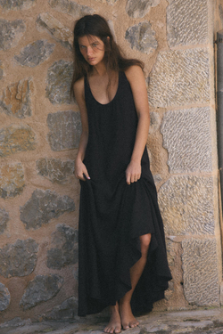 ZARA ПЛАТЬЕ МИДИ ИЗ ЛИОЦЕЛЛА, ЧЕРНЫЙ