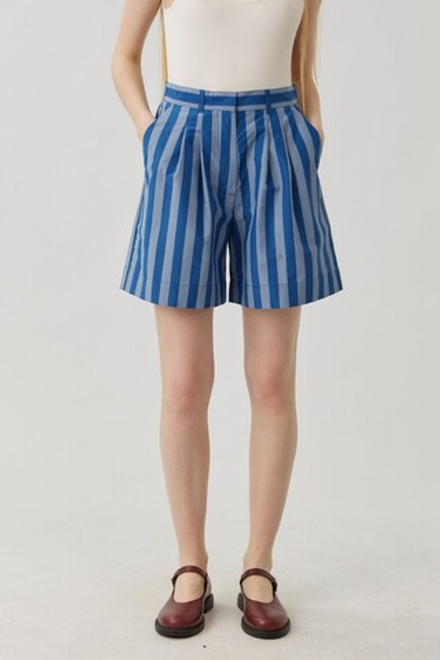 Шорты со складками в полоску