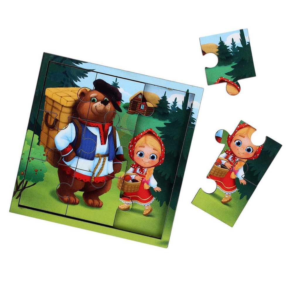 Головоломка-пазл в рамке. Игры в дорогу "Миша и Маша" П306 7811251 (Лесная мастерская)