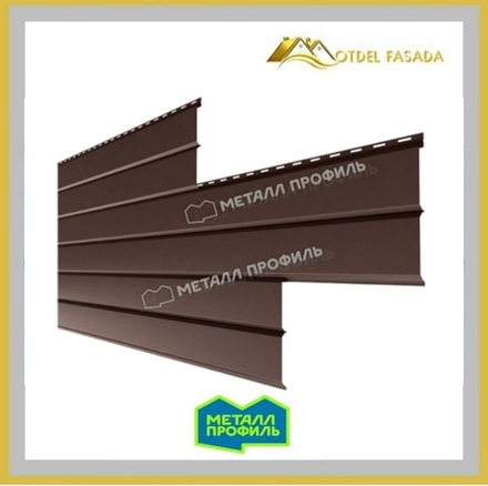 Сайдинг металлический L -Брус ХL Полиэстр 0.45мм - RALL 8017 Шоколадно-коричневый (Заказ)