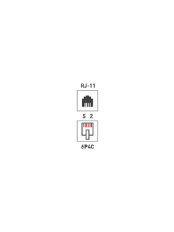 Розетка телефонная 2-м ОП RJ14 (6P4C) кат.3 бел. Rexant 03-0002