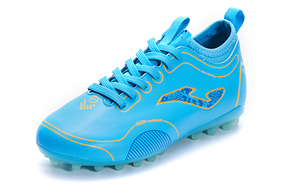 Children's JOMA Homer round head lace-up light change series MG non-slip wear-resistant low-top children's football shoes blue