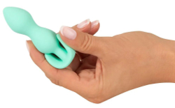 Аквамариновая анальная втулка Mini Butt Plug - 8,2 см.