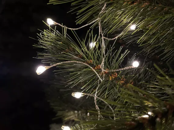 Светодиодная нить Капли 600 белых ламп, 15 м., 24В, серебряный провод, LUCA (84912)