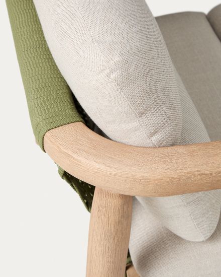 Уличное кресло Menfi из массива акации и зеленой веревки