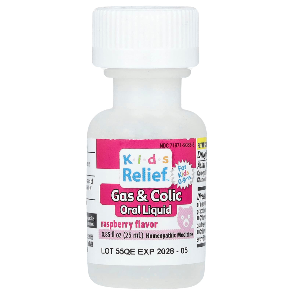 Homeolab USA, Kids Relief, вздутие и колики, вкус малины 0.85 жидких унции (25 мл)