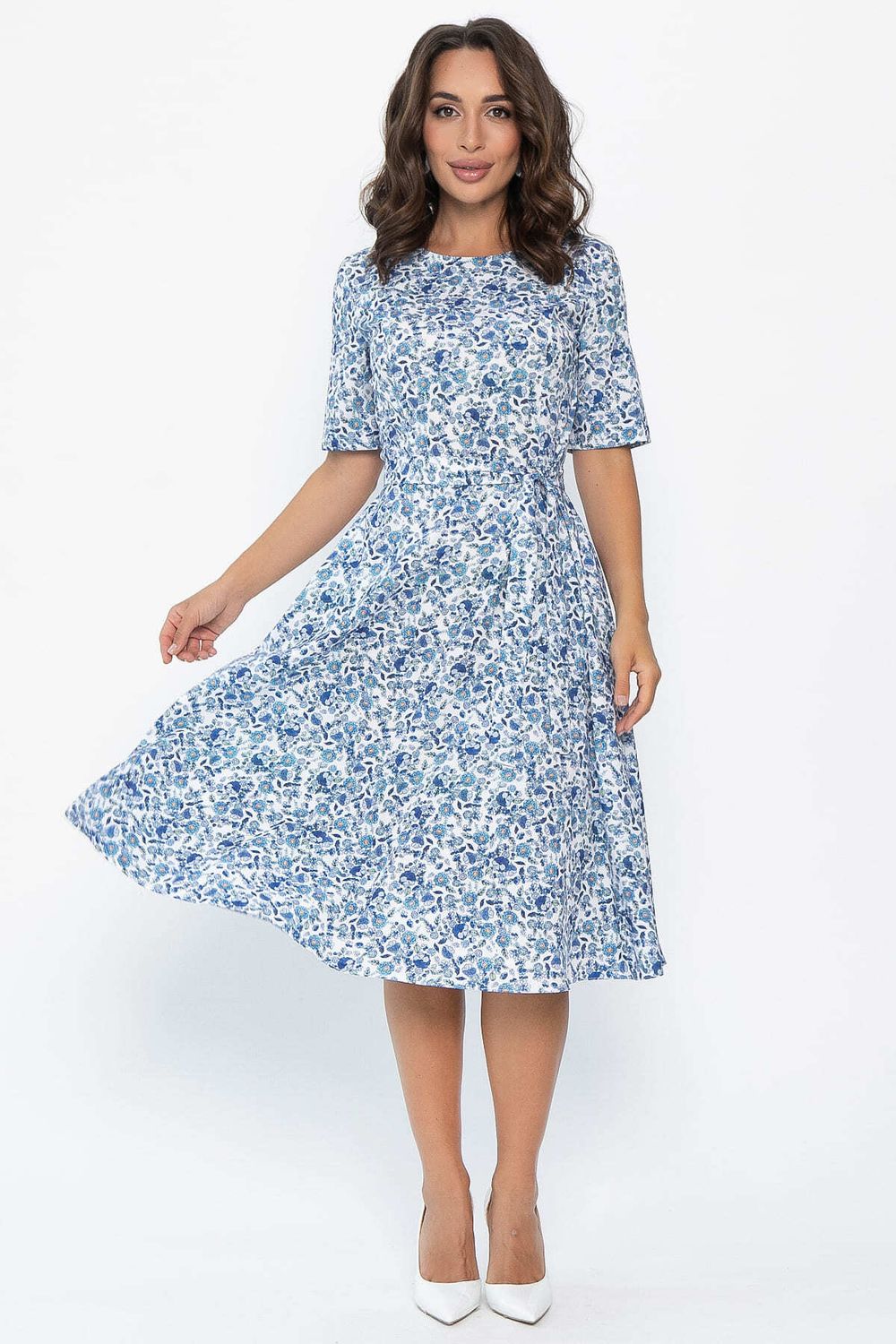 Платье Стиляги (бело-голубое) П13998-16М LT Collection