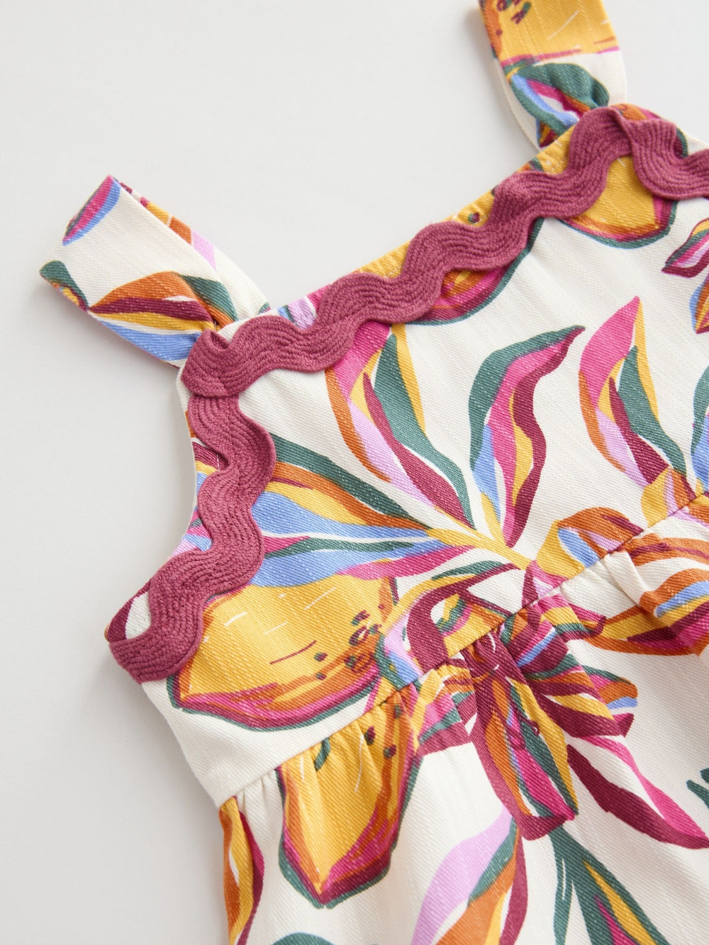 Топ и брюки широкие в комплекте для девочки Next AB1-559, Белый, Желтый, Розовый