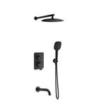 Встраиваемый смеситель для душа с изливом, тропическим и ручным душем BLAUTHERM 941513RP300NM черный