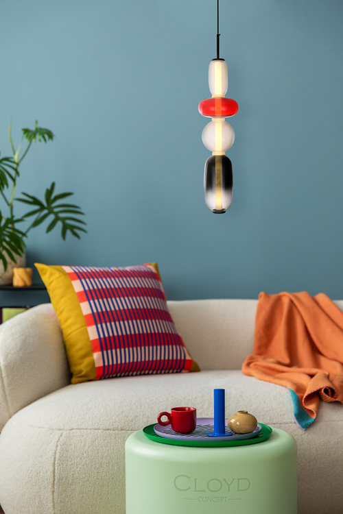 Подвесной светильник Cloyd SUPERNOVA-A P1 / выс. 65 см - 4 яруса - черный - красн. стекло (арт.11402)