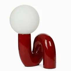 Большой настольный светильник Jean 40х27 см, красный