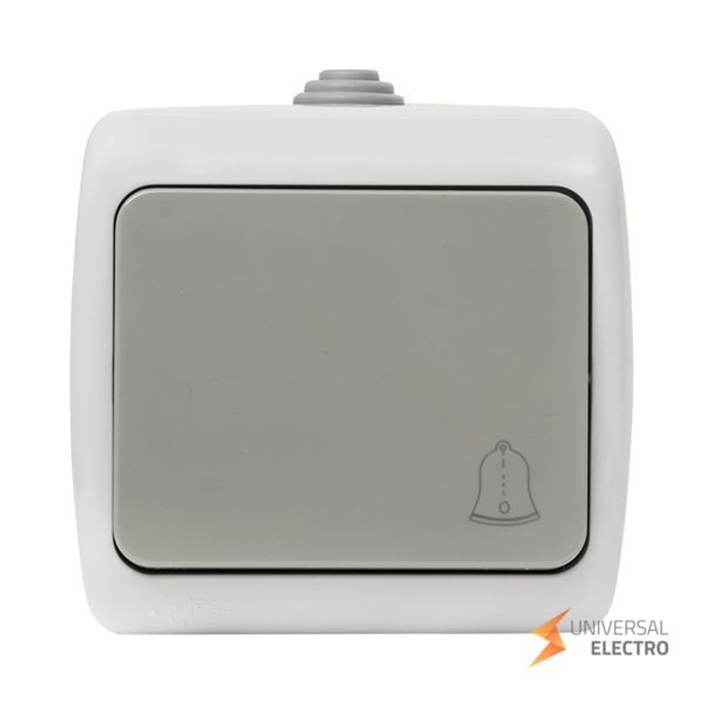 Мурманск Кнопка звонка 1-клавишная 10А IP54 серая EKF