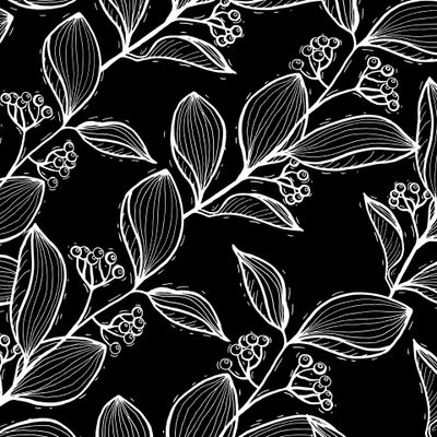 Белые веточки на черном