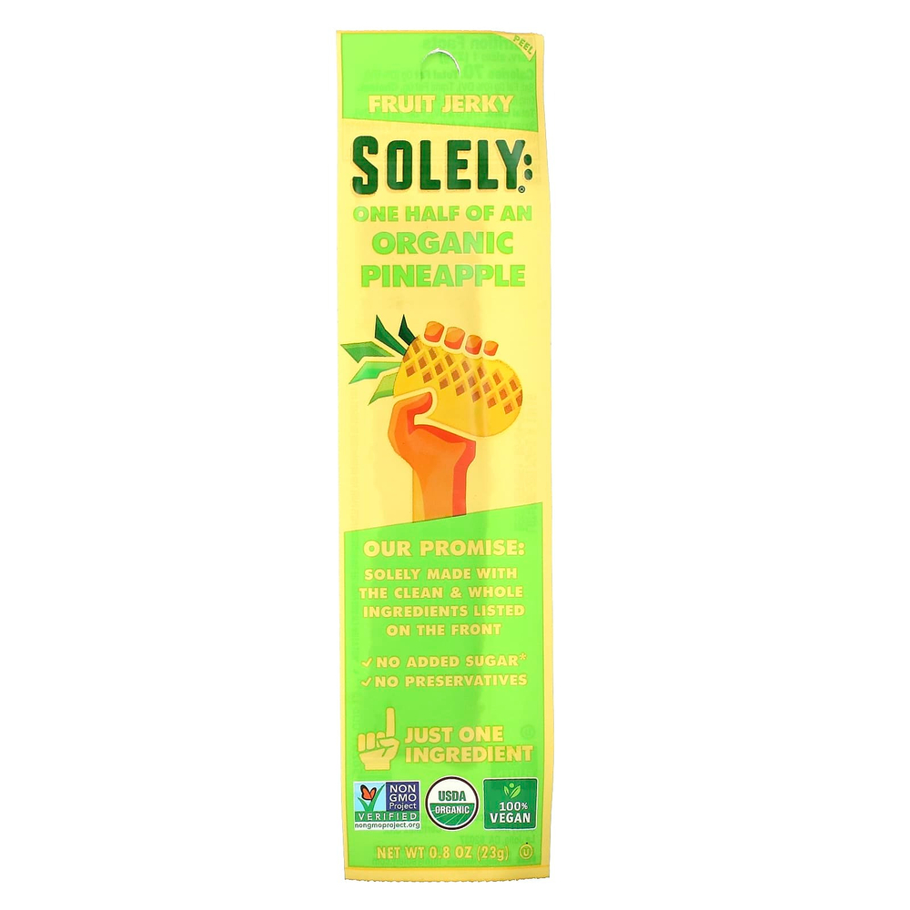 Solely, Fruit Jerky, органический ананас, 23 г (0,8 унции)