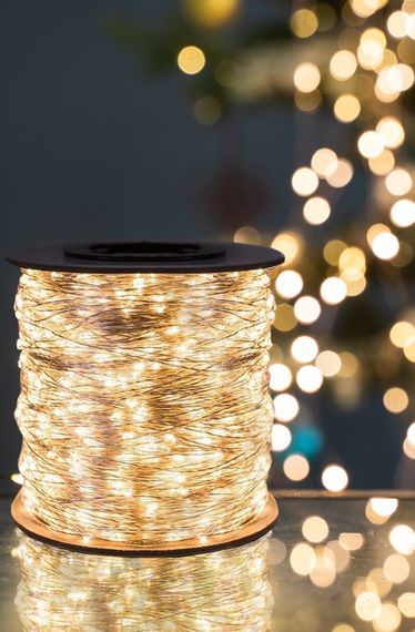 Гирлянда Роса 1000 led ТЁПЛО-БЕЛЫЙ 100м; прозрачный провод Ёлочки в Дом