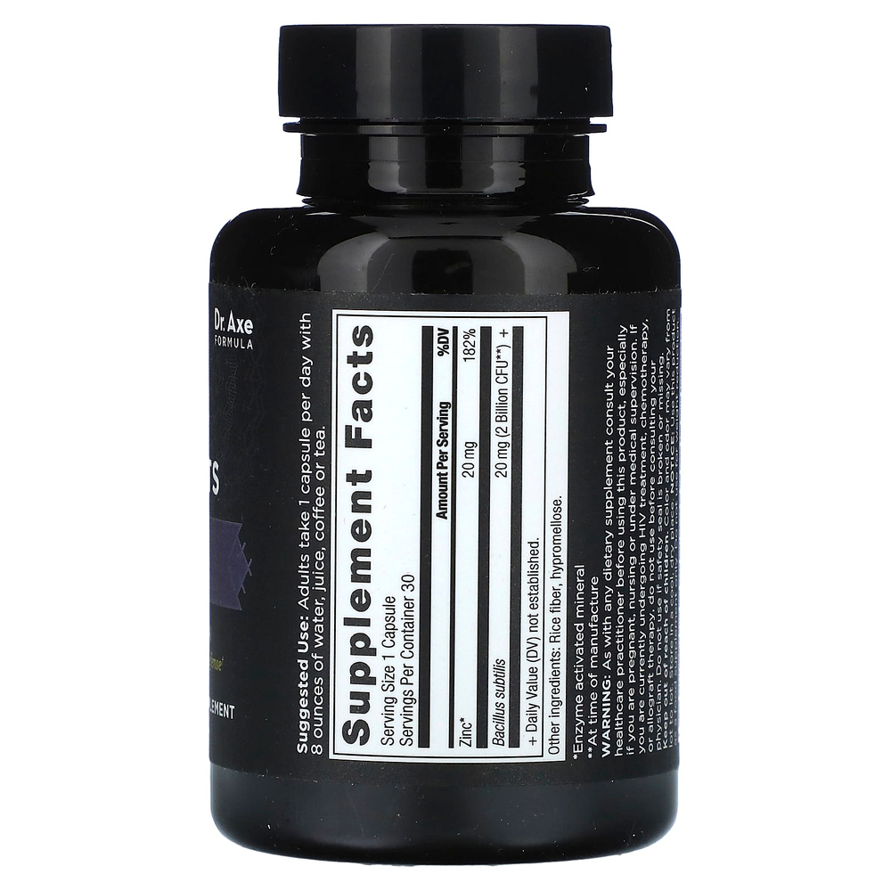 Ancient Nutrition, Цинк + пробиотики`` 30 капсул