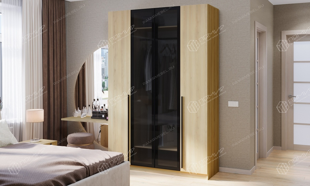 Шкаф 4С "ЭЛЬТОН" со стеклянными/зеркальными фасадами в алюминиевом профиле