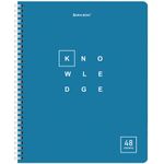 Тетрадь А5 48 л. BRAUBERG, гребень, клетка, обложка картон, "Knowledge", 404339, 4шт