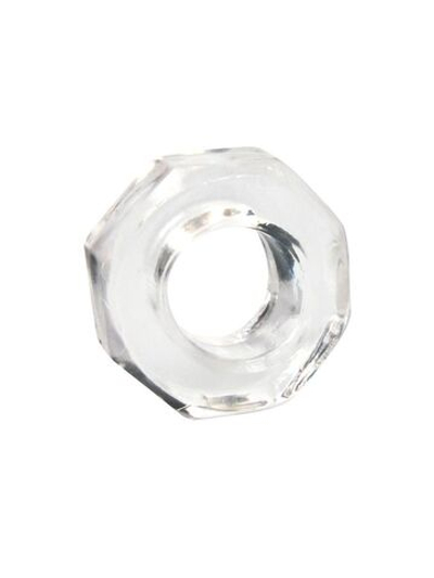 Прозрачное эрекционное кольцо в форме гайки (Цвет: прозрачный)