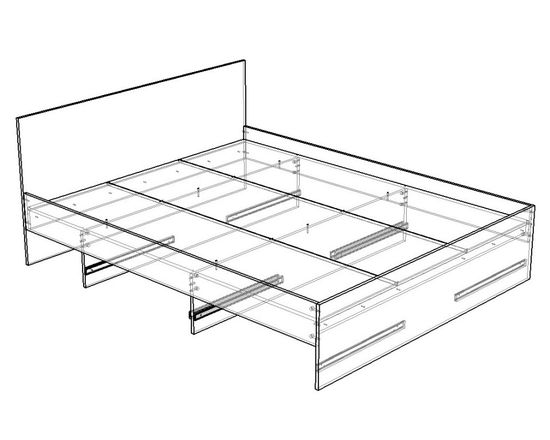 Кровать ДЕПО 2000-1600 /2032*800*1636/ анкор белый