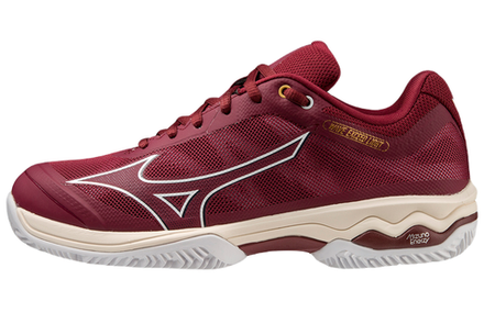 Женские Кроссовки теннисные Mizuno Wave Exceed Light CC - Бежевый, белый, красный