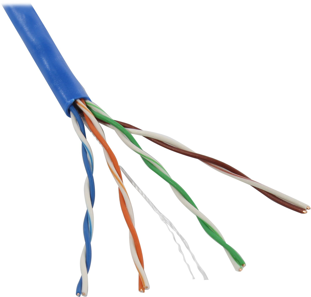 Кабель UTP 4 пары кат.5e <100м>  5bites  <US5505-100A-BL> синий