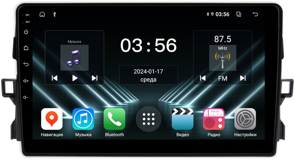 Магнитола для Toyota Auris 2006-2012 - FarCar DX3024M монитор 9" IPS на Android 13, 4+64Гб, CarPlay