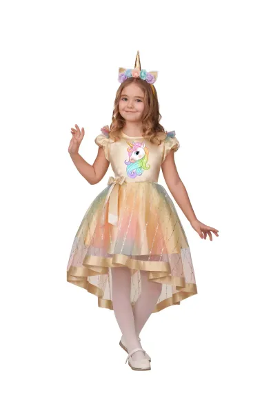 Карнавальный костюм Единорожка размер 76, рост 146 см. (21-14-146-76)