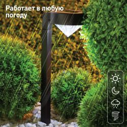 Светильник уличный ЭРА SL-PL42-DMD на солнечной батарее пластик черный 42 см | Садовые декоративные светильники