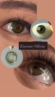 Натуральные зеленые ( оливковые) цветные линзы Marquise Essvase Olivia / Зеленые линзы для темных и светлых глаз с окантовкой / 12 месяцев