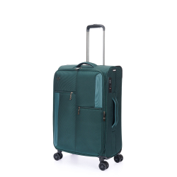 Фото средний чемодан TORBER Seyd тёмно-зелёный нейлон 600D с гарантией