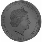 2 доллара. Золотая маска генерала Wendjebauendjed Древний Египет. Соломоновы о-ва. 2016 год. PROOF