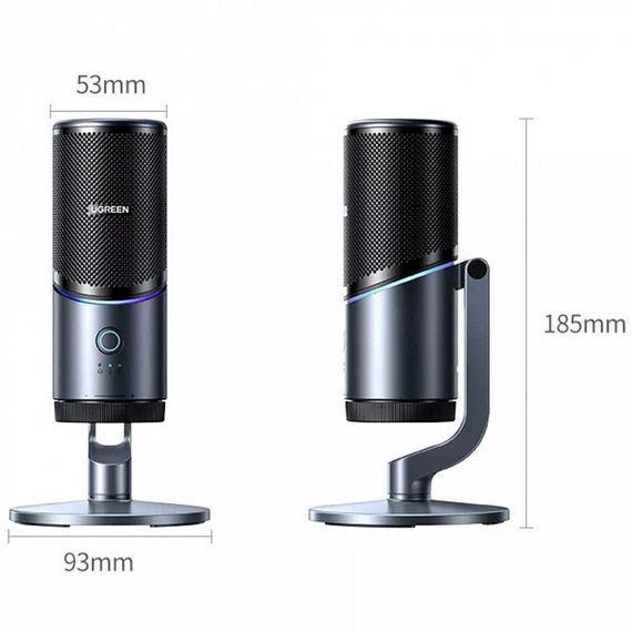Микрофон настольный Ugreen CM769 с RGB подсветкой (35629) серый