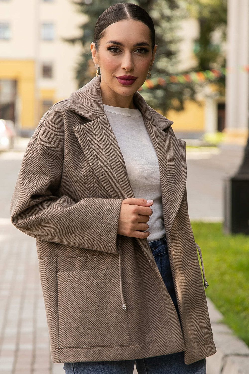 Пальто-пиджак (коричневый) Б14130-7М LT Collection