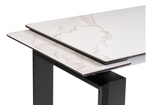 Керамический стол Woodville Давос 140(200)х80х78 белый мрамор, черный