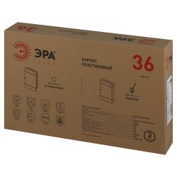 Корпус пластиковый навесной ЭРА TREND ЩРН-П-36 IP41 белый прозрачная крышка