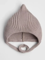 Чепчик для мальчика вязаный на завязках на осень