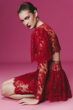 Юбка миди из кружева с корсетным поясом