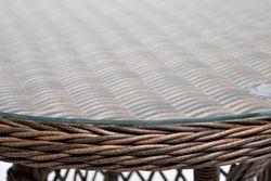 "Эспрессо" плетеный круглый стол, диаметр 80 см, цвет коричневый