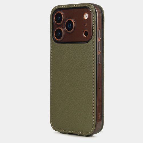 Чехол для iPhone 17 Pro Max - кожа теленка, зеленый