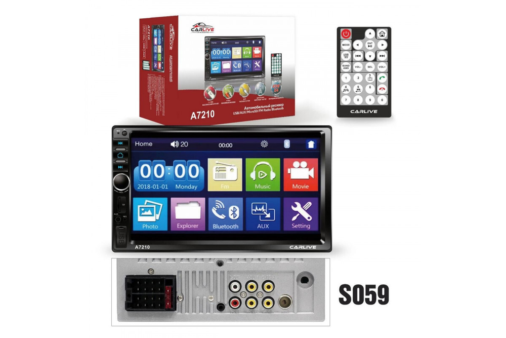 Автомагнитола Carlive A7210 MP5, двухдиновая ,сенсорный дисплей 7" Bluetooth