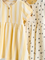 Платье для девочки Next H52-484, 2 шт., Желтый, Молочный